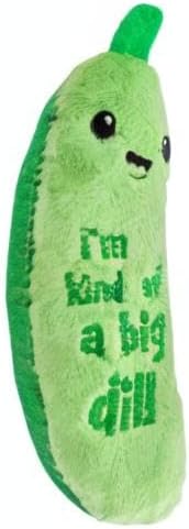 Catstages Crunchy Pickle Kicker Toy with Catnip and Dental Mesh, Pickle Shape, Plush and Crinkle Cat Toy for Kicking, Tossing, and Teeth Cleaning, Green