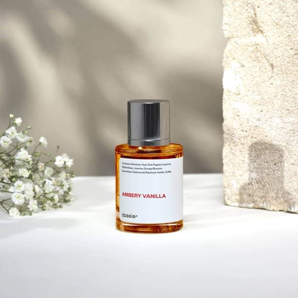 Dossier - Ambery Vanilla 1.7Oz (50ml) - Eau de Parfum - Inspired by Y S.L's B.lack O.pium - Long-lasting Fragrance - Feminine - Cart Shape