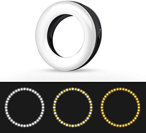 XINBAOHONG Selfie Ring Light Rechargeable Portable Clip-on Selfie Fill Light with 40 LED for Smart Phone Photography, Camera Video, Girl