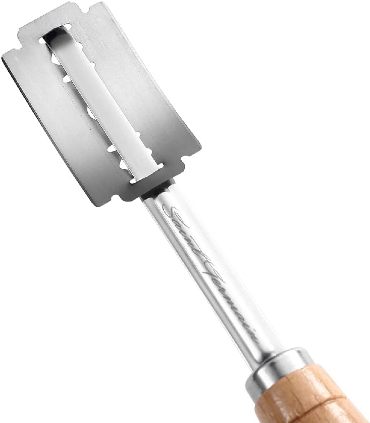 "SAINT GERMAIN Premium Hand Crafted Bread Lame for Dough Scoring Knife, Lame Bread Tool for Sourdough Bread Slashing with 10 Blades Included with Replacement with Authentic Leather Protector Cover"