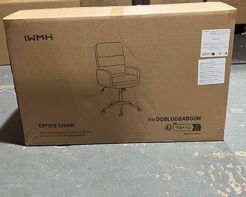 IWMH High-Back Home Office Chair,Upholstered Desk Chair with Armrests,Height Adjustable Armchair with Wheels, Swivel Office Desk Chair, Ergonomic Computer Task Chair, Leisure Armchair Cashmere(White)