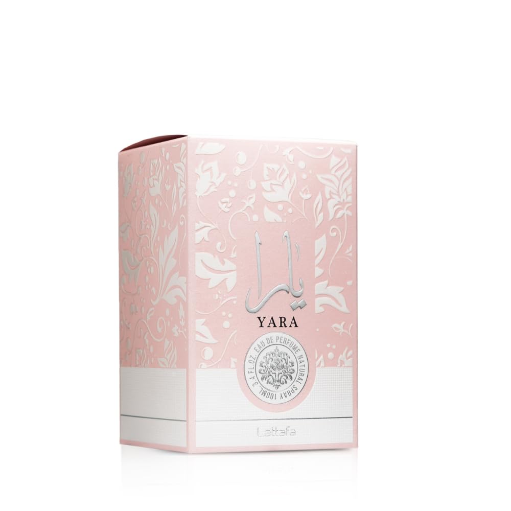 Lattafa Yara - Vanilla, Gourmand, Fruity, Floral - Eau de Parfum Long-Lasting Fragrance for Women, 3.40 Ounce / 100 ml