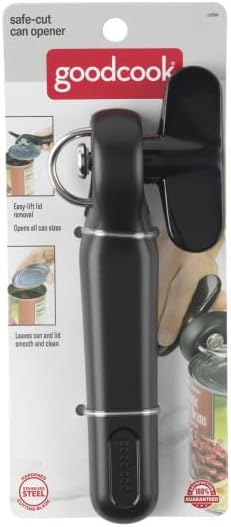 Good Cook Can Opener, Safe Cut Manual Can Opener, no Sharp Can Edges, Black