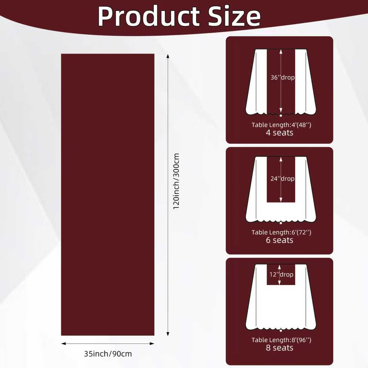 Burgundy Christmas Table Runner Decor Red Cheesecloth Gauze 120 Inch 10 FT Rustic Boho Cheese Cloth Runner for Wedding Baby Bridal Shower Party Long Sheer Home Christmas Decorations