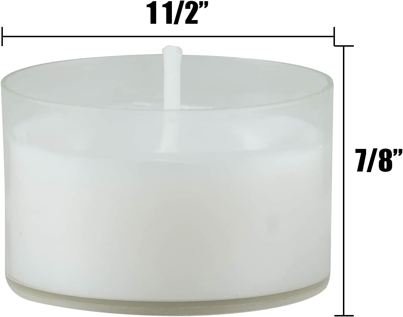 Stonebriar 96 Count White Unscented Smokeless Long Burning Clear Cup Tea Light Candles with 6 to 7 Hour Burn Time