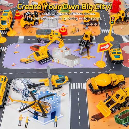 Advent Calendar 2026 for Kids, 24 Days Christmas Countdown Calendar with Alloys Truck Construction Christmas Gift for Kids Boys Girls Children