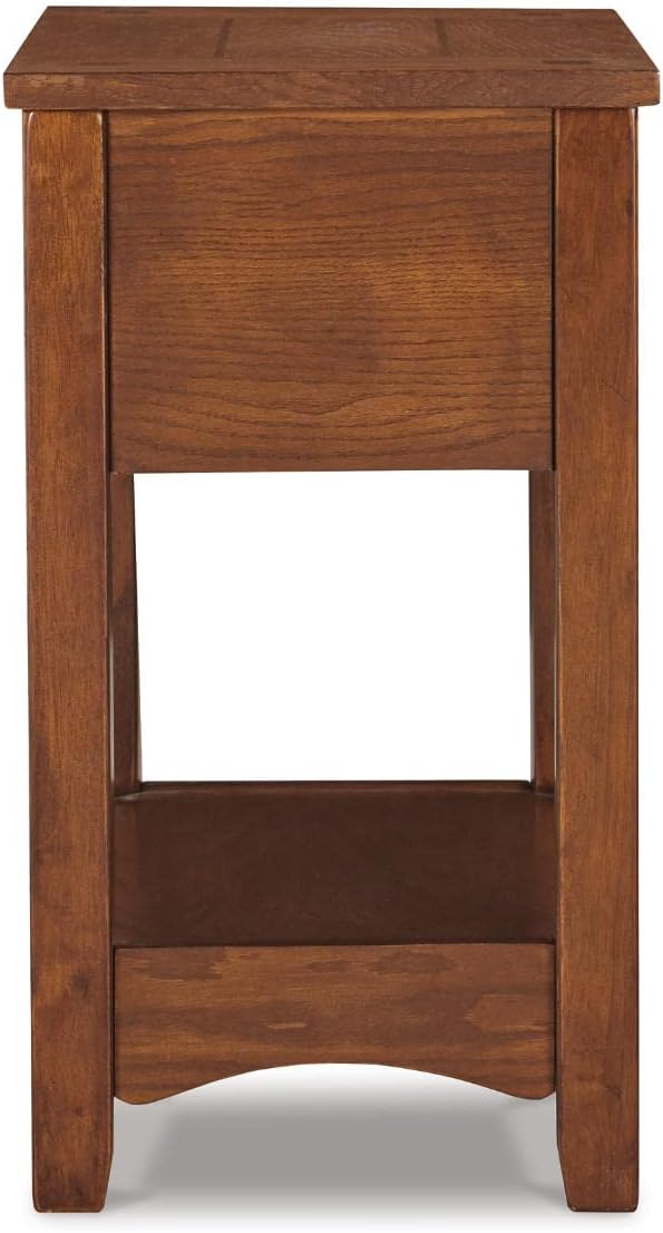Signature Design by Ashley Breegin New Traditional Wooden Chair Side End Table with 1 Drawer and 1 Fixed Shelf, Brown