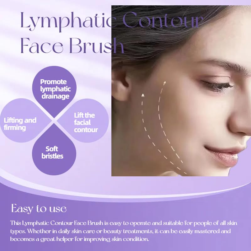 1/2 PCS Lymphatic Contour Face Brush for Sculpting – Anti-Puffiness, Detox & Lift, Improves Skin Glow & Absorption