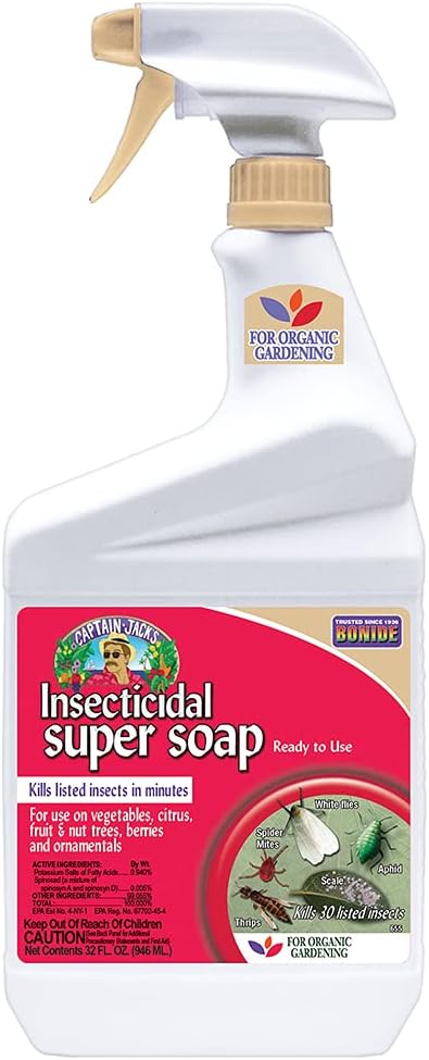 Bonide Captain Jack's Insecticidal Super Soap, 32 oz Ready-to-Use Spray For Organic Gardening and Outdoor Plants