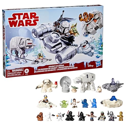 STAR WARS Advent Calendar, 24 Pieces Including Micro Figures & Vehicles, Countdown Calendar, Surprise Toys for Boys & Girls Ages 4+ ( Exclusive)
