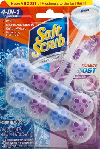 Soft Scrub 4-in-1 Rim Hanger Toilet Bowl Cleaner, Lavender, 2 Count