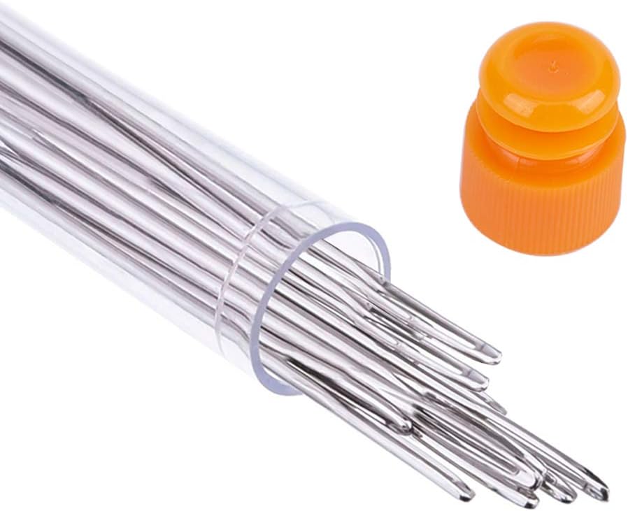23 PCS Large Eye Sewing Needles, 2.36in Sewing Sharp Needles, Leather Embroidery Thread Needle, Stainless Steel Yarn Knitting Needle with a 3.3in Plastic Bottle
