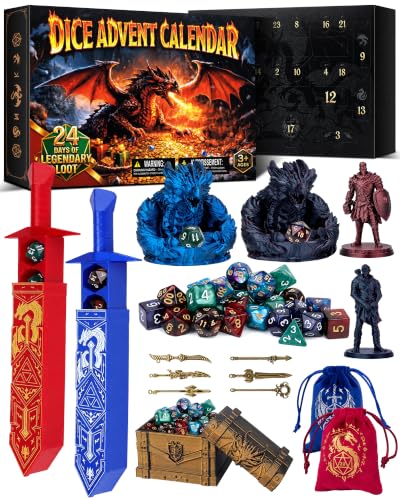 Dnd Dice Advent Calendar 2026 for Teens & Adults, 24pcs RPG Christmas Gift