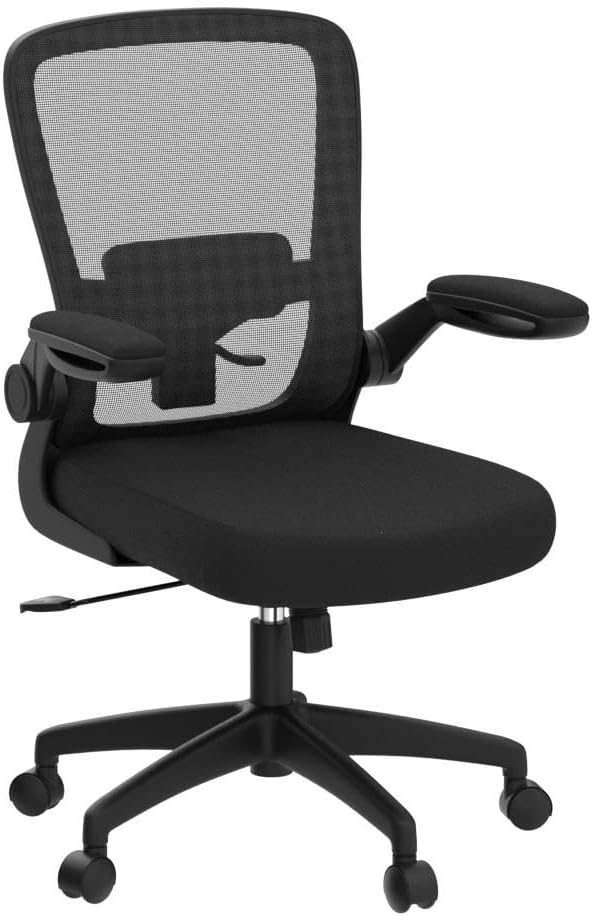 FelixKing Office Chair, Ergonomic Desk Chair Breathable Mesh Chairs Adjustable High Back Lumbar Support Flip-up Armrests, Executive Rolling Swivel Comfy Computer Chairs Home Office Black