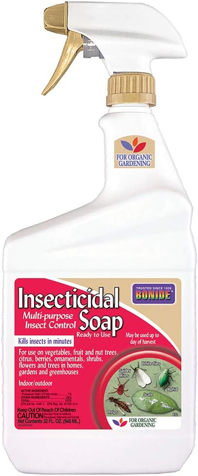 Bonide Insecticidal Soap, 32 oz Ready-to-Use Spray Multi-Purpose Insect Control for Organic Gardening Indoor and Outdoor