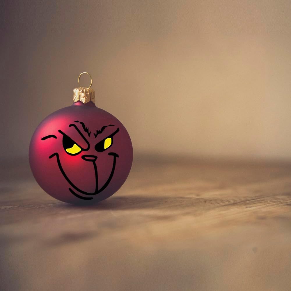 20 Pcs Christmas Ornament Vinyl Stickers - Ball DIY Face, Window, Party Waterproof Decoration - 2.2*2.2i