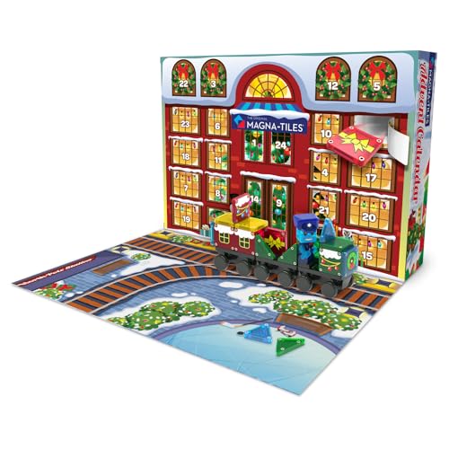 MAGNA-TILES microMAGS Advent Calendar 34-Piece Magnetic Construction Set, The Original Magnetic Building Brand