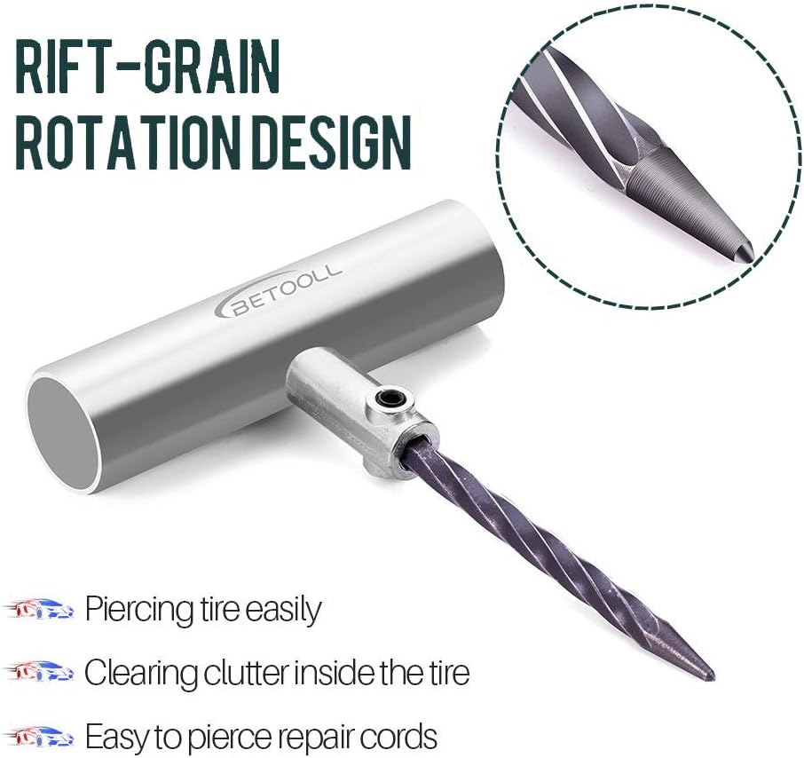 Tire Repair Kit, 24 Pcs Professional Heavy Duty Universal Emergency Flat Tire Repair Kit to Fix Punctures, for car Motorcycle, Truck, Golf Cart, ATV, Tractor, ARB, RV, SUV, Trailer etc.