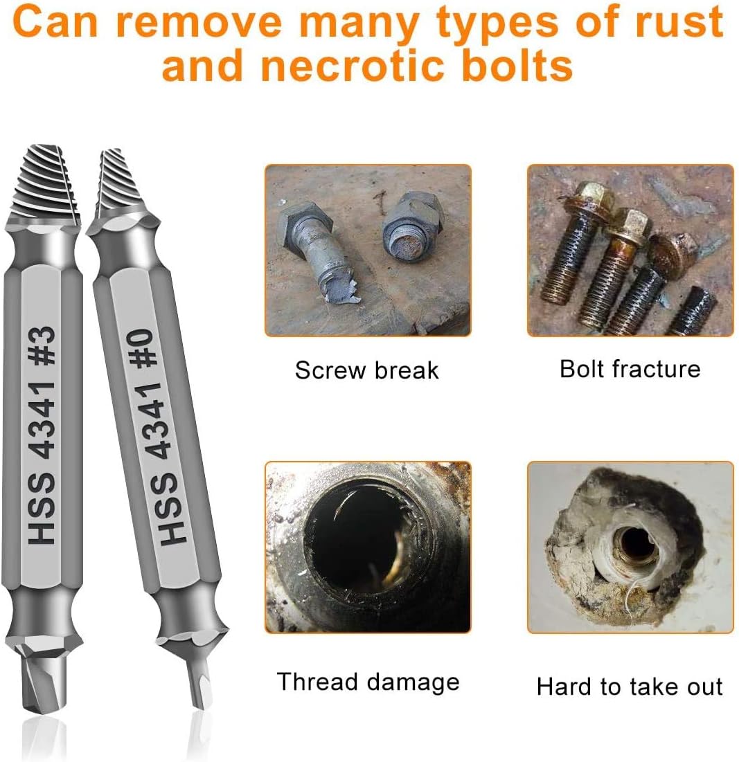 Gifts for Men,Damaged Screw Extractor Set-Christmas Stocking Stuffers for Men Adults Him,Mens Gifts for Dad,Husband,Stripped Screws Nuts & Bolts Drill Bit Tools for Easy Removal of Rusty Broken Screw