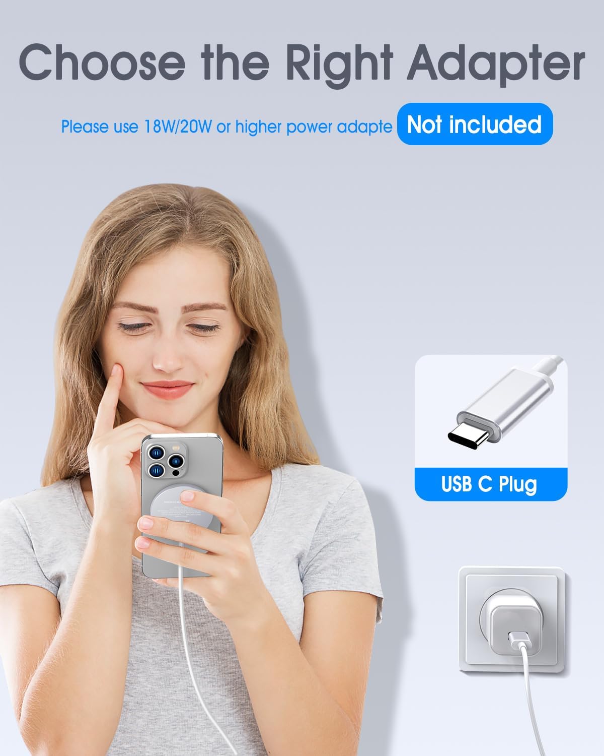 for Apple Mag-Safe Charger 2 Pack, Magnetic Wireless Charger for iPhone 17/17 Pro/17 Pro Max/Air/16 15 14 13 12 Pro Max Plus mini, Charging Pad for Airpods Pro 3 2,Strong Magnet, Silver