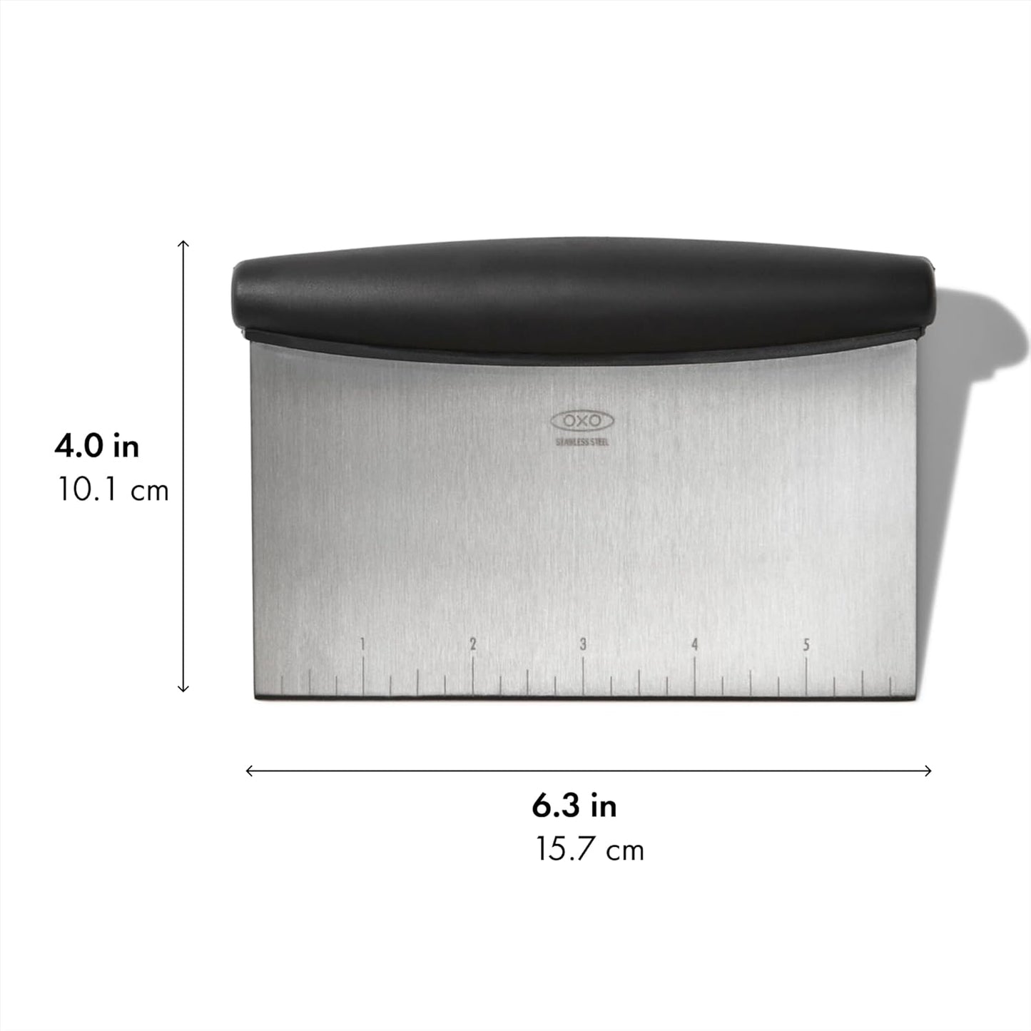 OXO Good Grips Stainless Steel Multi-Purpose Scraper & Chopper, Dough Cutter for Pizza, Bread and Cookie Dough, Multi-Purpose Vegetable Chopper, Dishwasher-Safe Kitchen Essential