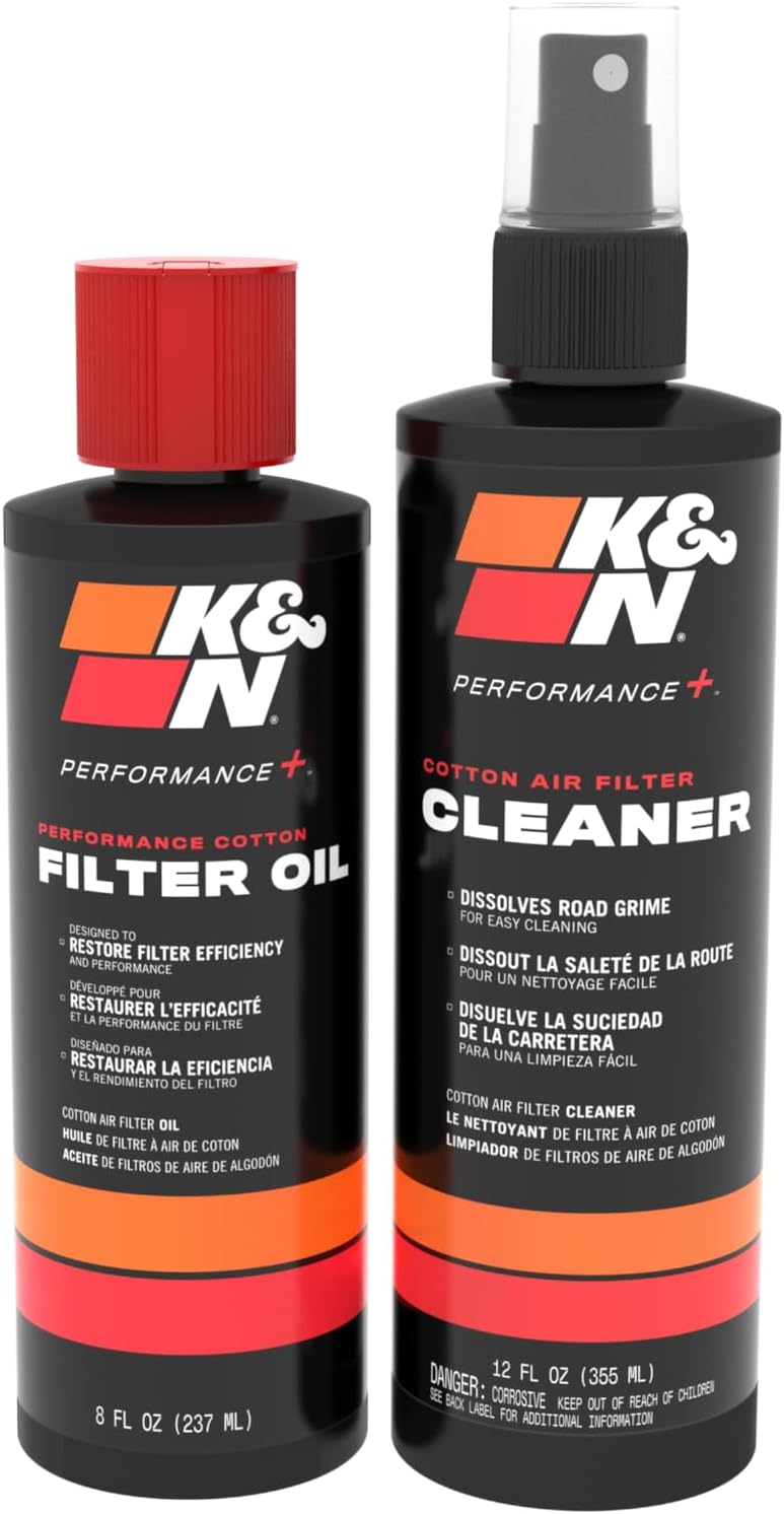 K&N Air Filter Cleaning Kit: Squeeze Bottle Filter Cleaner and Red Oil Kit; Restores Engine Air Filter Performance; Service Kit-99-5050