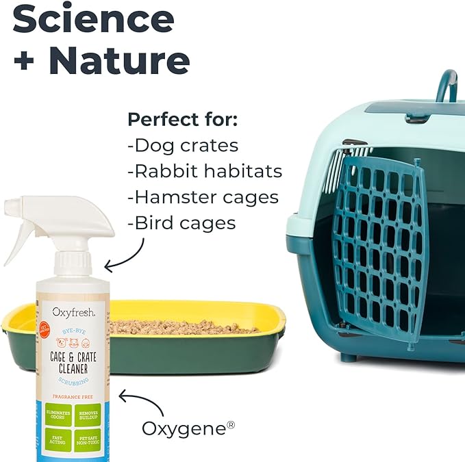 Oxyfresh Premium Crate & Cage Cleaner – Professional Dog Crate & Small Animal & Bird Cage Odor Eliminator – Quickly Cleans, Removes Poop & Deodorizes Pet Odors – Safe & Bleach Free - Cart Shape
