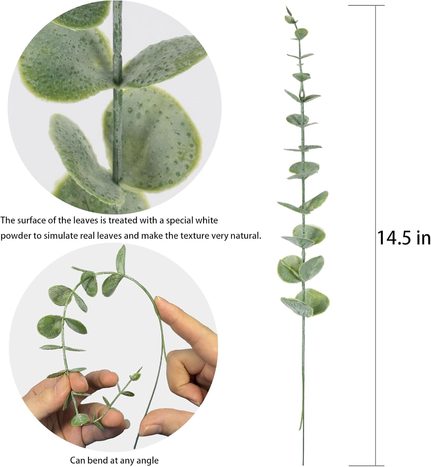 20pcs Eucalyptus Stems Artificial Eucalyptus Leaves Stems Artificial Fake Flowers for Home Office Flowers Bouquet Centerpiece Wedding Decoration Christmas Decor 2025