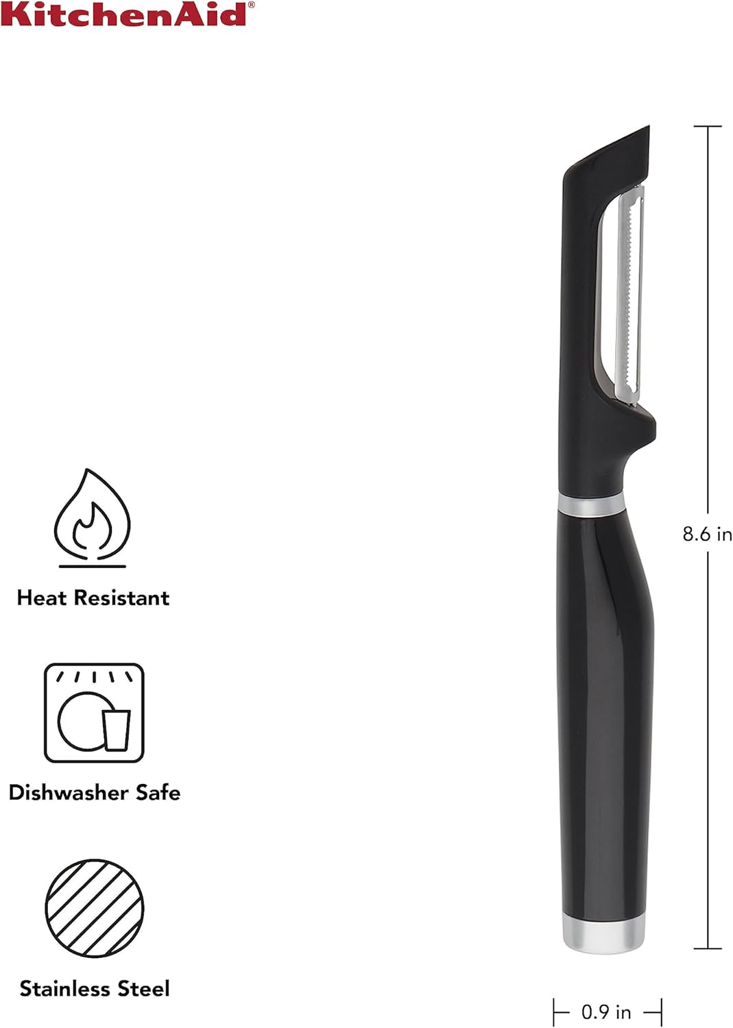 KitchenAid Classic Euro Peeler, 8.6 inches, Black