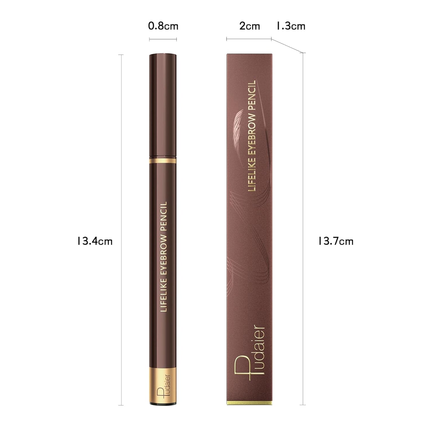 2 Pack Eyebrow Pen, Waterproof Microblading Eyebrow Pencil, 4 Tip Precise Eye Brow Makeup Pen for Women to Effortlessly Create Hair Like Natural Brows, Non Dry Out and Last All Day (Dark Brown)