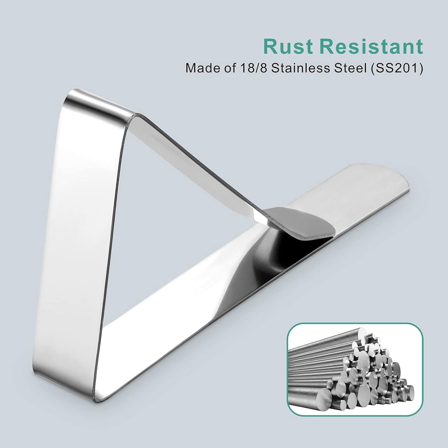 12 Pack Heavy Duty Stainless Steel Tablecloth Clips – Non-Slip Table Cover Clamps for Picnic, Wedding, Buffet, Party & Outdoor Dining – Fits Tables up to 1.4"