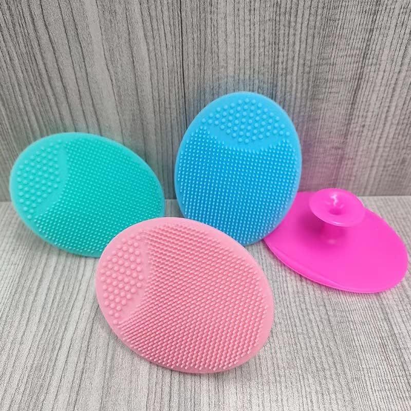 Silicone Facial Cleansing Brush - 4 Pack Face Scrubber & Exfoliator for Deep Cleaning, Soft Brush, Blackhead & Acne Pore Care