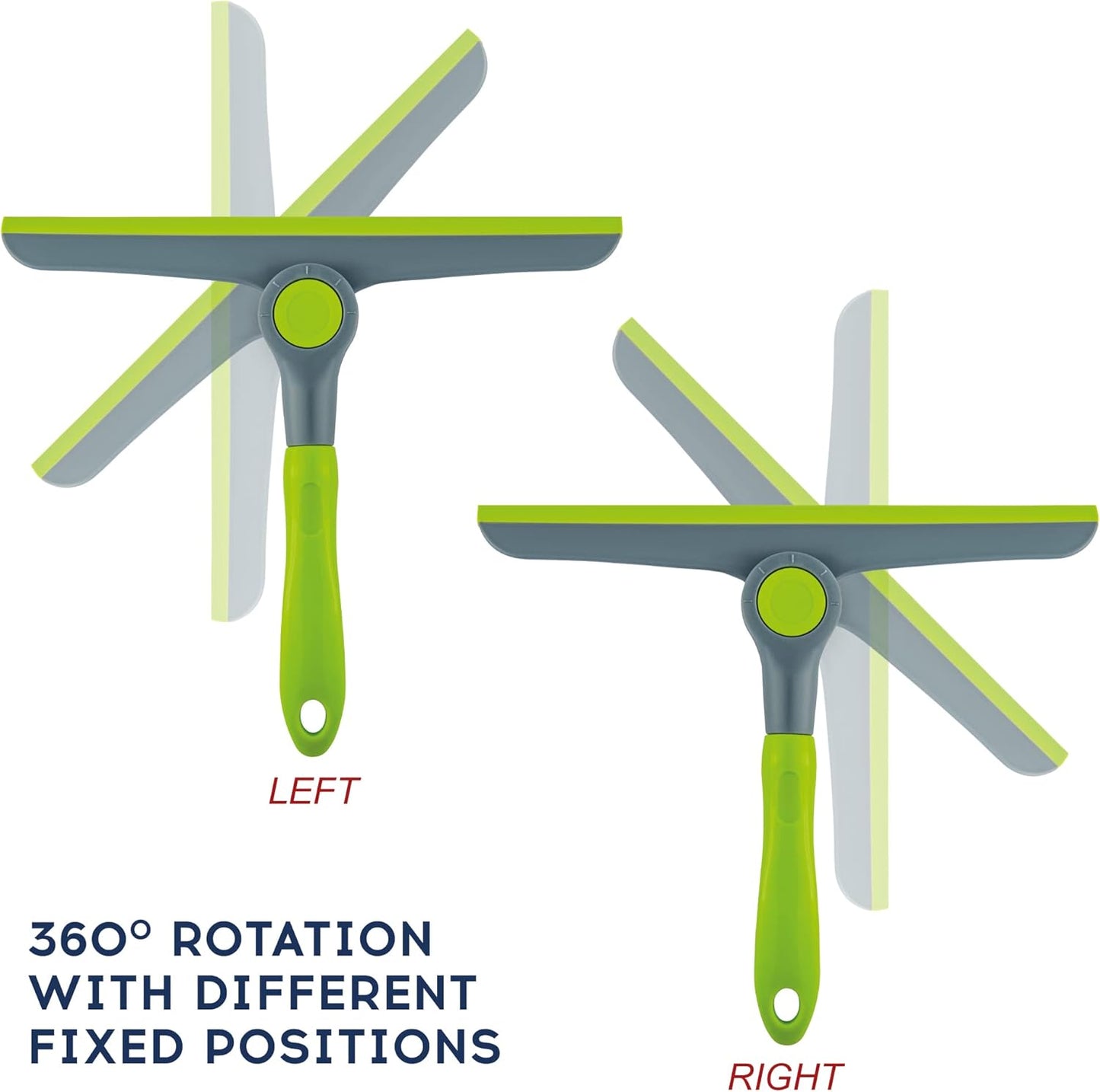 DSV Standard 10" Heavy Duty Green, Grey Window Cleaning Squeegee, Handheld Squeegee for Glass Doors, Windows, Car Windshields & More