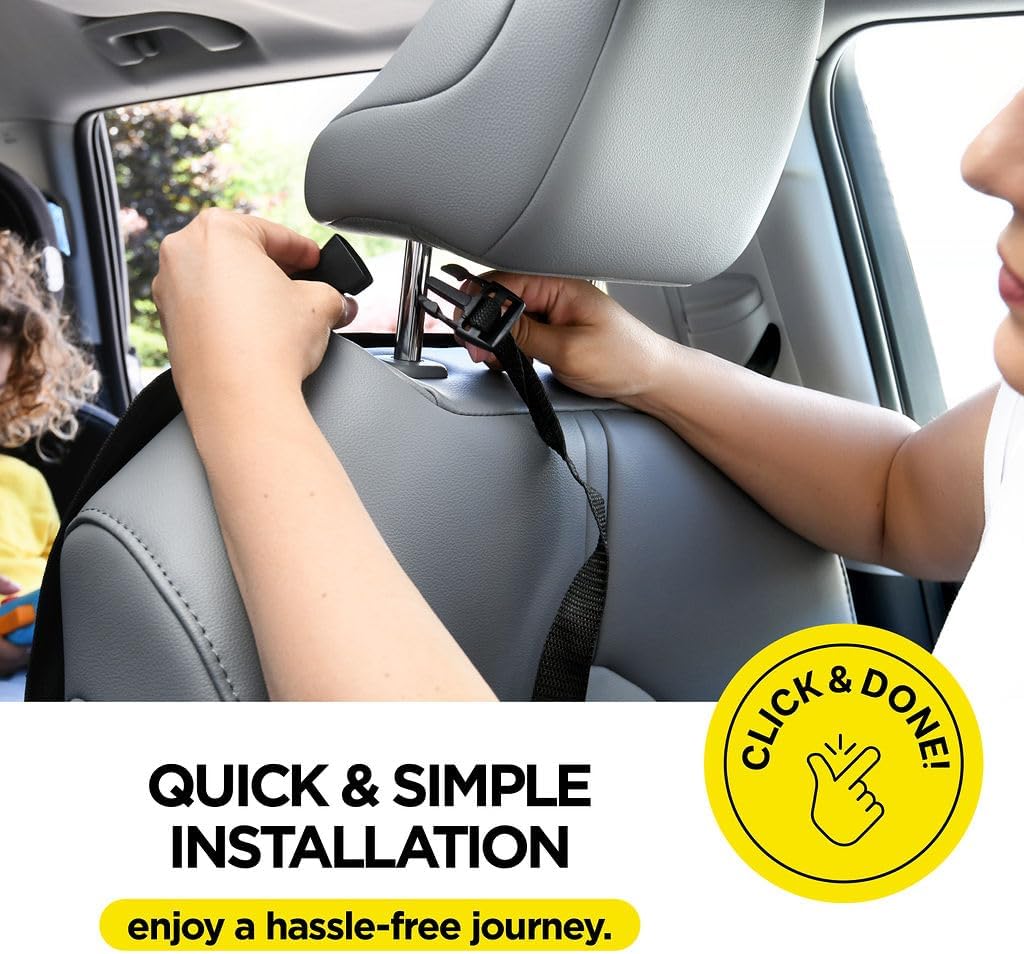 lebogner Back Seat Cover For Kids + 3 Pocket Storage Organizer, 2 Pack X-Large Waterproof Kick Mats Backseat Protector, Car Seat Back Protectors For Vehicles To Protect From Dirt, Mud & Scratches