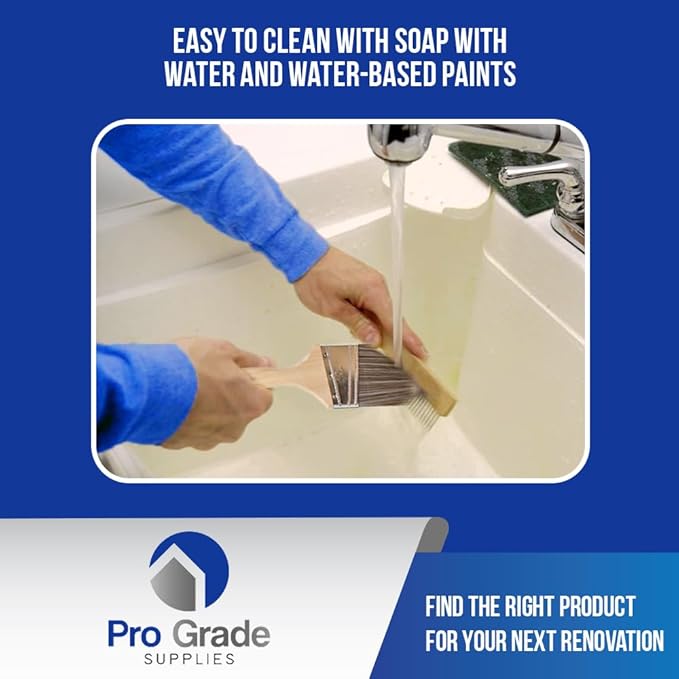 Pro Grade, Paint Brushes, 5-Piece, Paint Brush Set: Flat & Angle Brushes for Latex and Oil Paints, Stains, Interior & Exterior Home Improvement