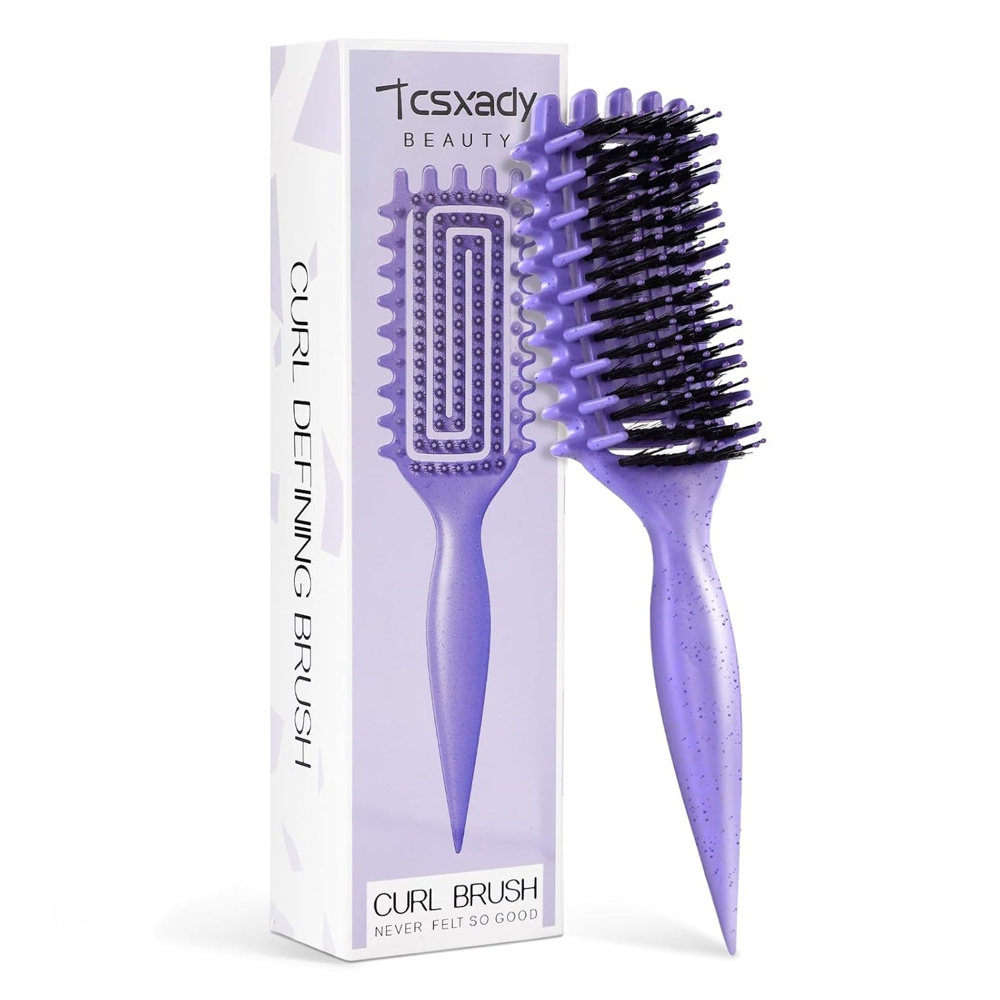 Curly Hair Brush,Curl Defining Brush for Effortlessly Defined Curls & Waves,Vented Hair Brush for Wet & Dry Hair,Women and Men,Reduces Frizz (Purple)