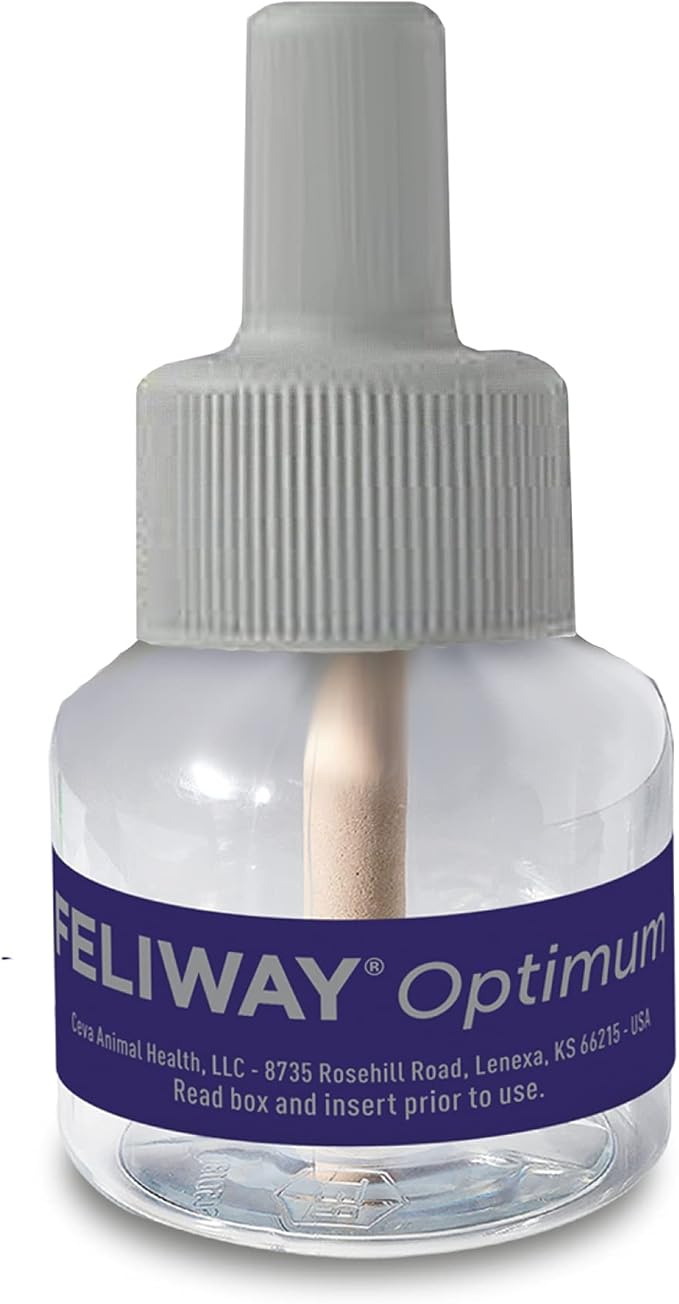 FELIWAY Optimum 30 Day Cat Calming Refill for Pheromone Diffuser, 48ml - Helps Reduce Common Signs of Stress in Cats & Kittens, Enhanced Calming