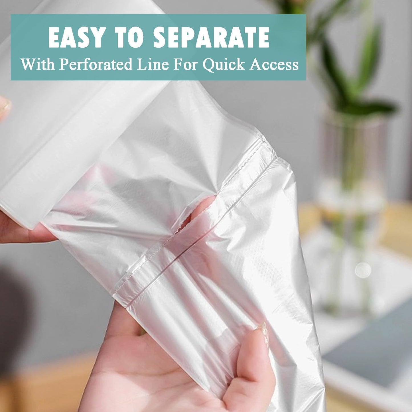 Small Trash Bags 4 Gallon - 105 Count 4 Gallon Trash Bag, Unscented Small Garbage Bags Bathroom Trash Bags, White 4 Gal Small Trash Can Liners