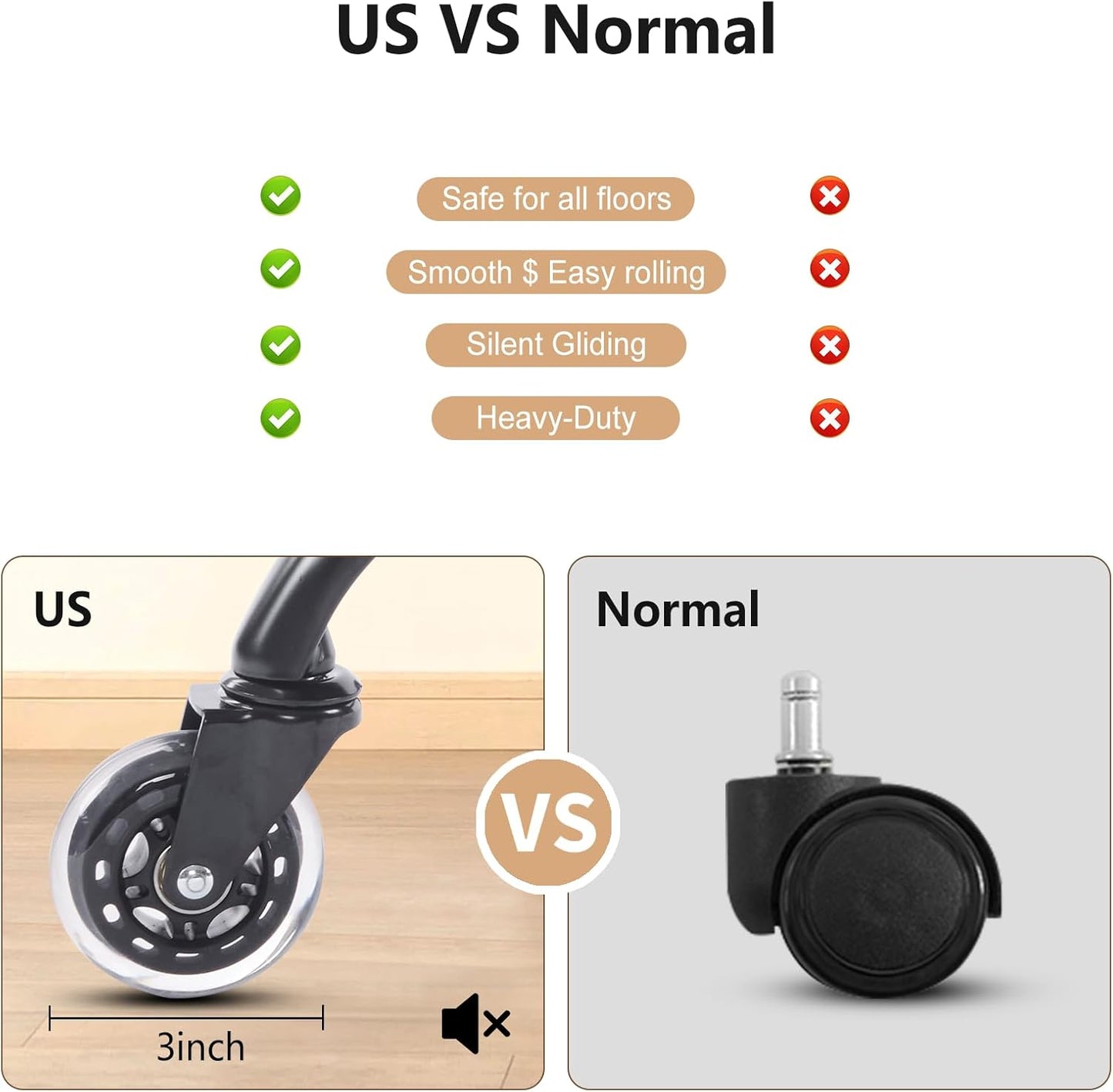 YFO Home Office Desk Chair Office Rubber Casters Ergonomic Computer Chair with Lumbar Support Adjustable Height Rolling Swivel Executive Task Armrests Chair, Brown Leather