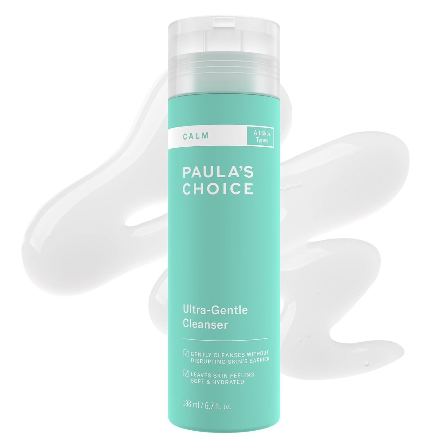 Paula's Choice CALM Ultra-Gentle Face Cleanser for Sensitive Skin, Facial Wash, Calms + Soothes Redness, Daily Face Wash for Rosacea-Prone & Eczema-Prone Skin, & Fragrance-Free, 6.7oz