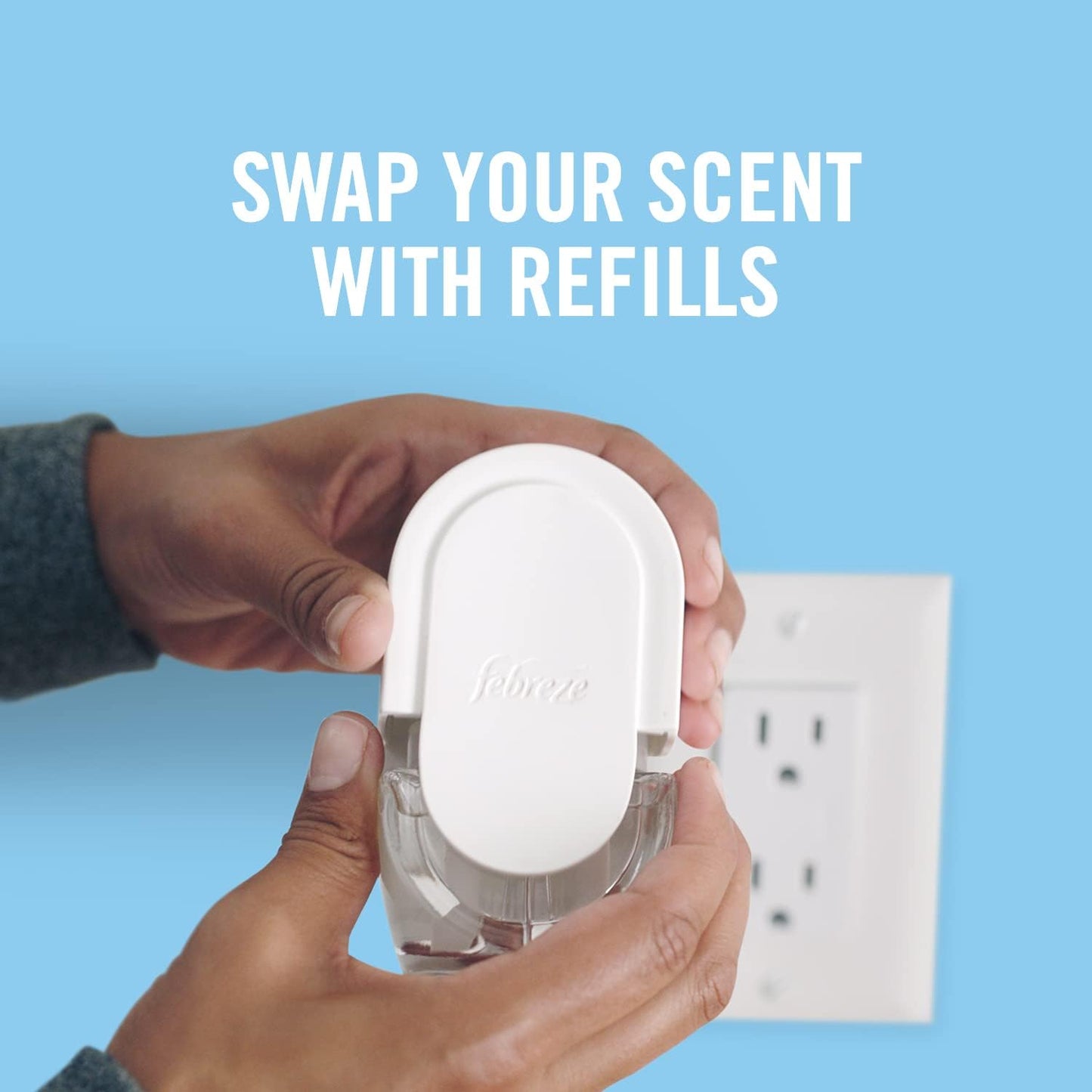 Febreze Plug In Air Freshener, Odor-Fighting Scented Oil Refill, Gain Moonlight Breeze, 3 Refills