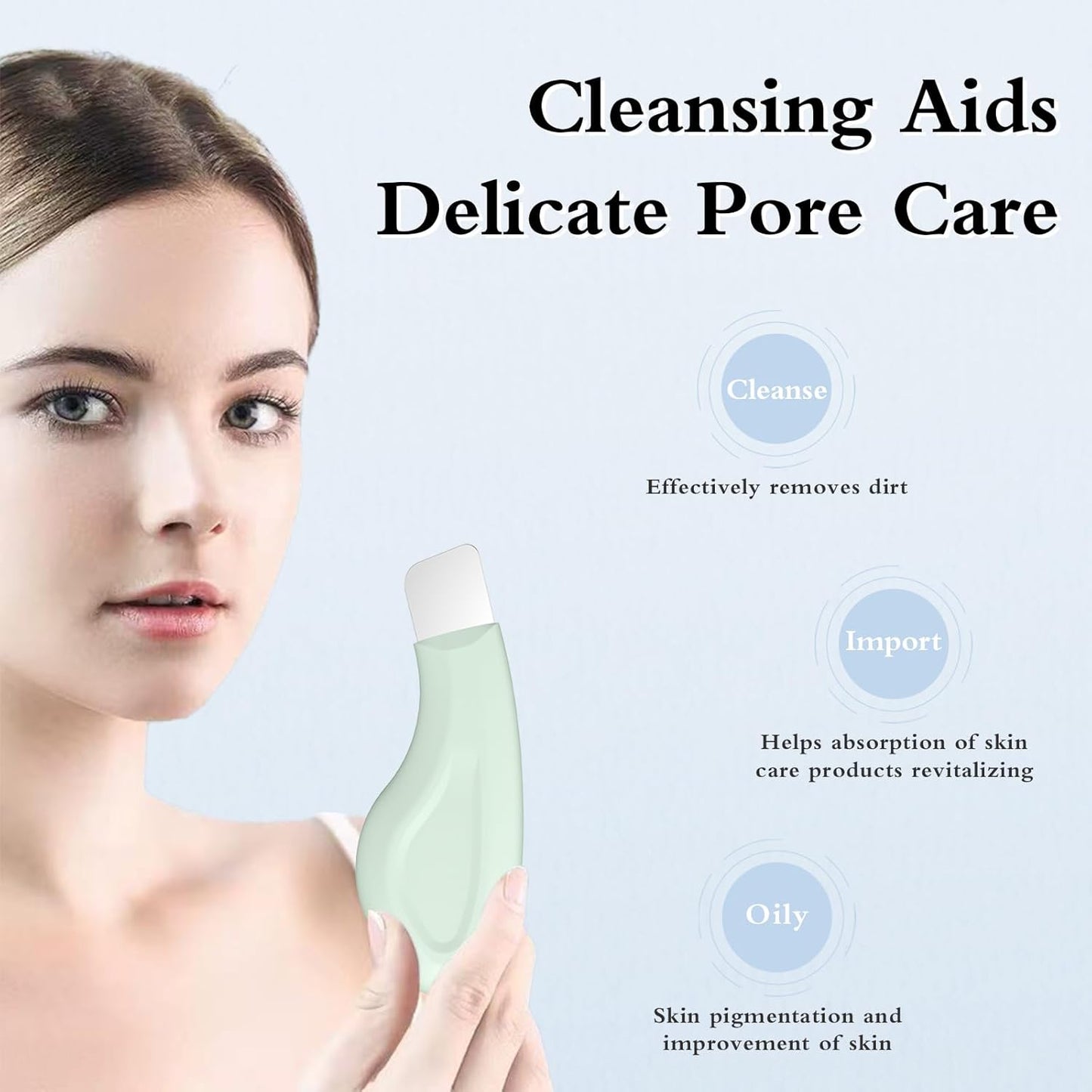 Blackhead Remover Tool, Silicone Face Scraper for Deep Cleansing, Skin Scrubber Face Spatula, Nose Blackhead Remover, Skin Care Tool for Men and Women (Green)