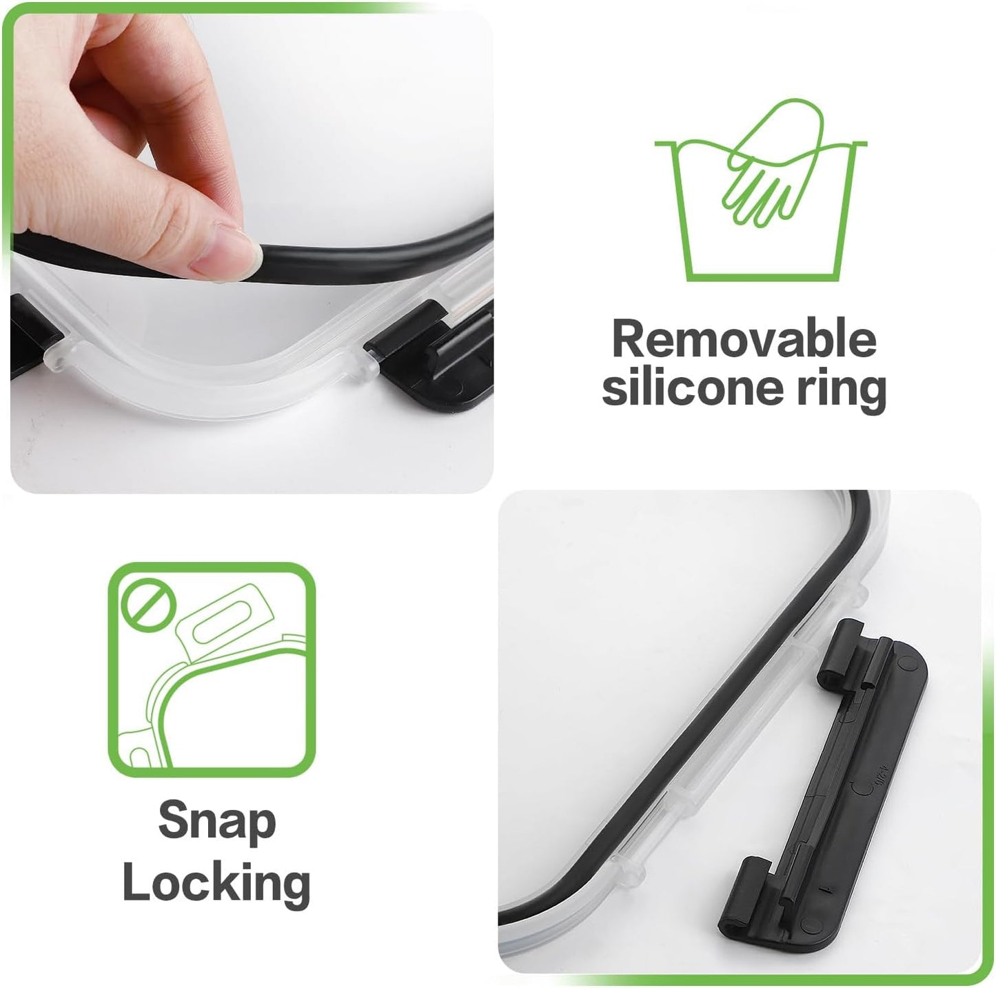 8 Pack 36oz Large Glass Meal Prep Containers with lids, Glass Food Storage Containers with Leak Proof Snap Lock Lids , Airtight Bento lunch Boxes, Kitchen Storage, Oven, Freezer and Dishwasher Safe