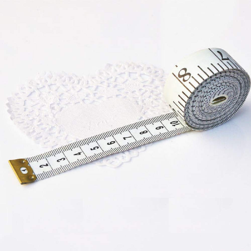 GDMINLO Soft Tape Measure Double Scale Body Sewing Flexible Tailor Craft Vinyl Ruler for Weight Loss Medical Body Measurement, Has Centimetre Scale on Reverse Side 60-inch(White)