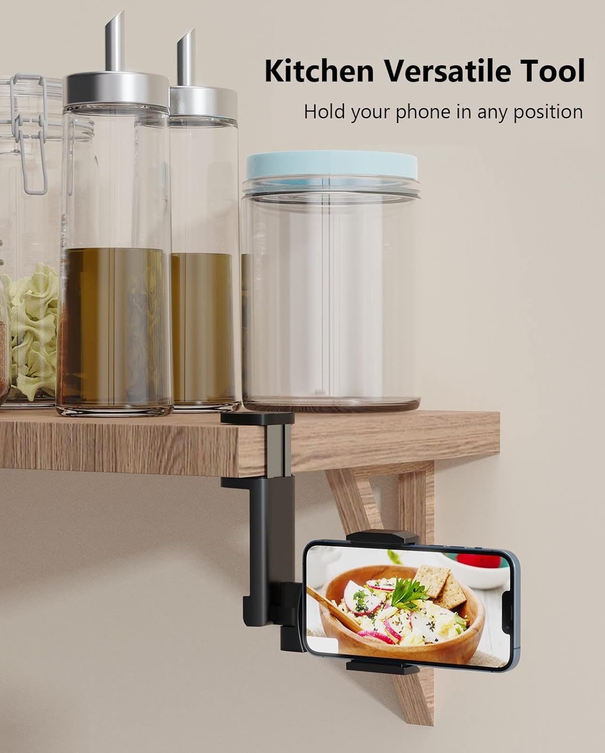 MiiKARE Airplane Travel Essentials Phone Holder, Universal Handsfree Phone Mount for Flying with 360 Degree Rotation, Accessory for Airplane, Travel Must Haves Phone Stand for Desk, Tray Table