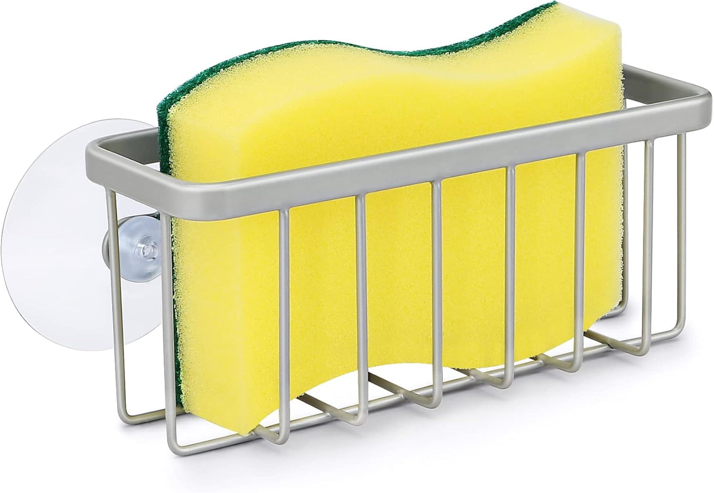Sponge Holder for Kitchen Sink, Kitchen Sink Sponge Holder,Sink Caddy,Dish Soap Holder (Mat Silver)