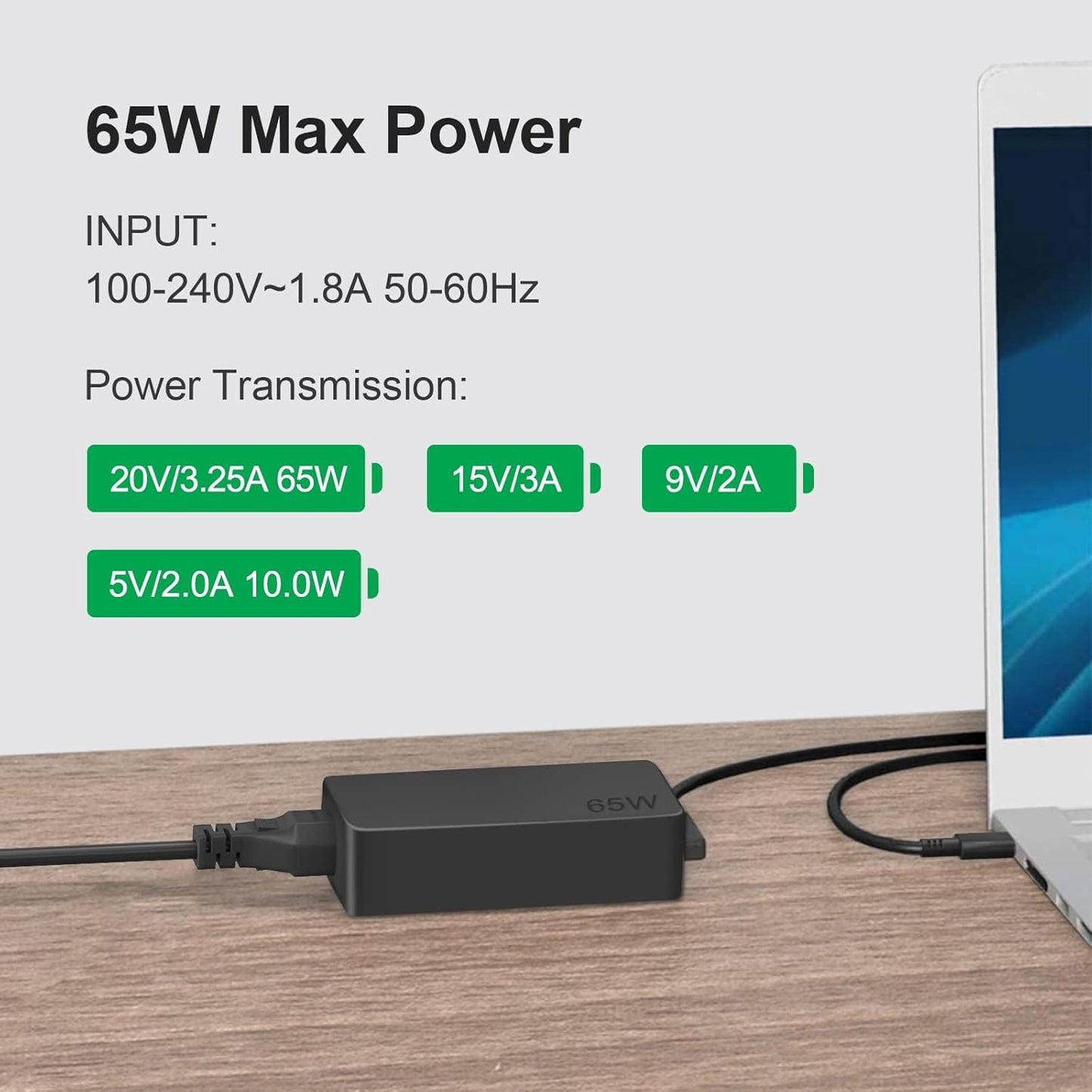 65W USB C Charger Compatible with Lenovo Thinkpad/Yoga/Chromebook Laptop Computer 65W 45W USB C Fast Power Adapter
