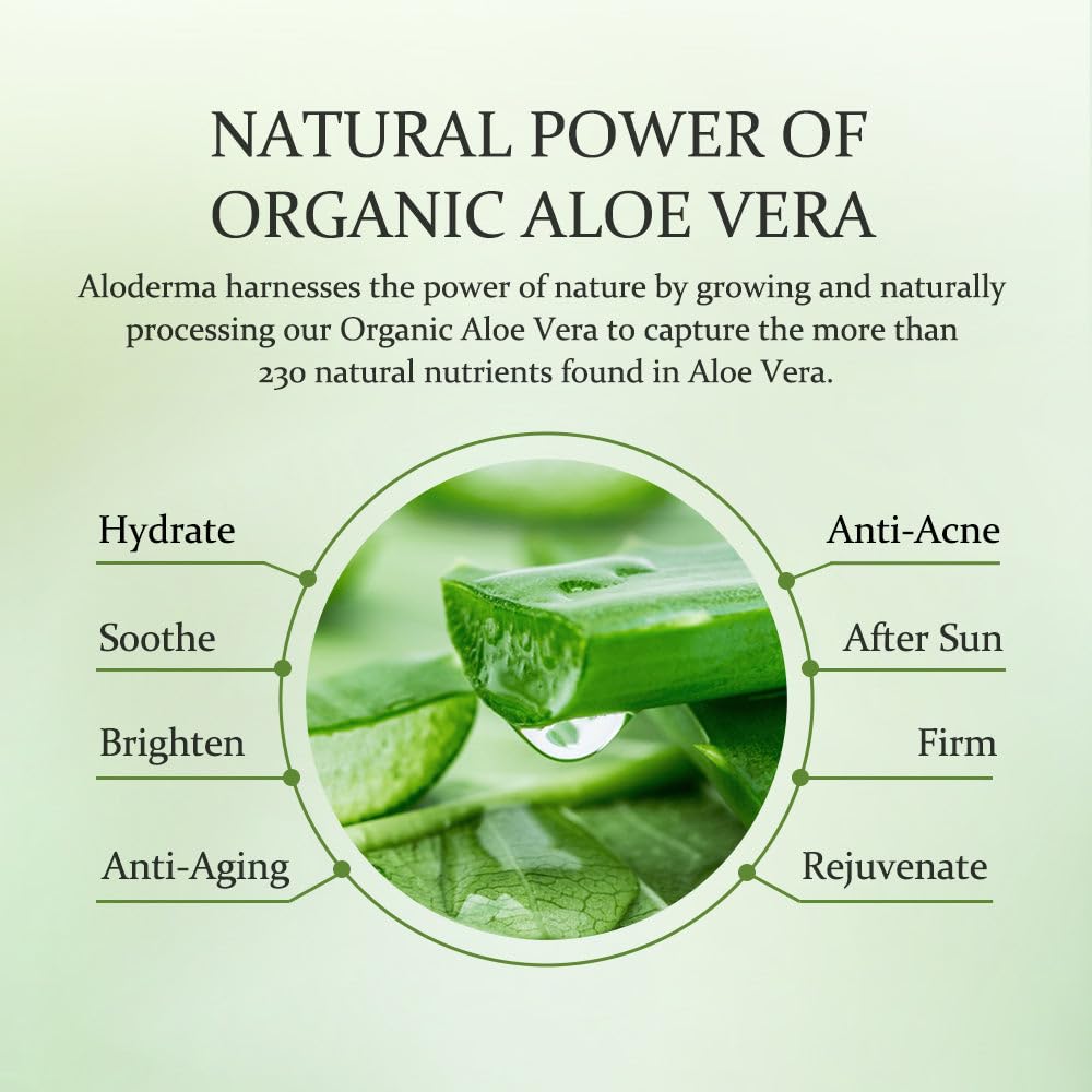 Aloderma Organic 96% Aloe Vera Gel – Hydrating Face, Body & After-Sun Care, 7oz - Cart Shape