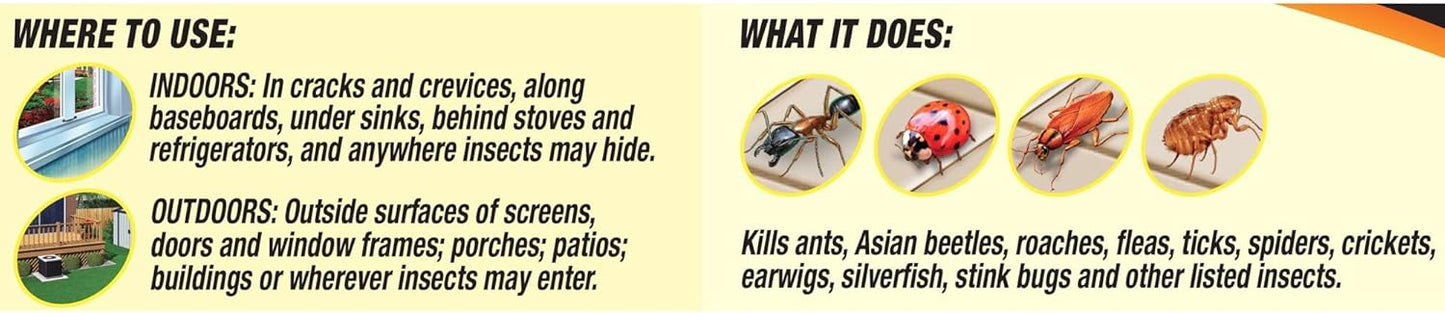 Spectracide Bug Stop Home Barrier, Kills Ants, Roaches and Spiders On Contact, Indoor and Outdoor Insect Control, 32 fl Ounce Ready-To-Use Spray