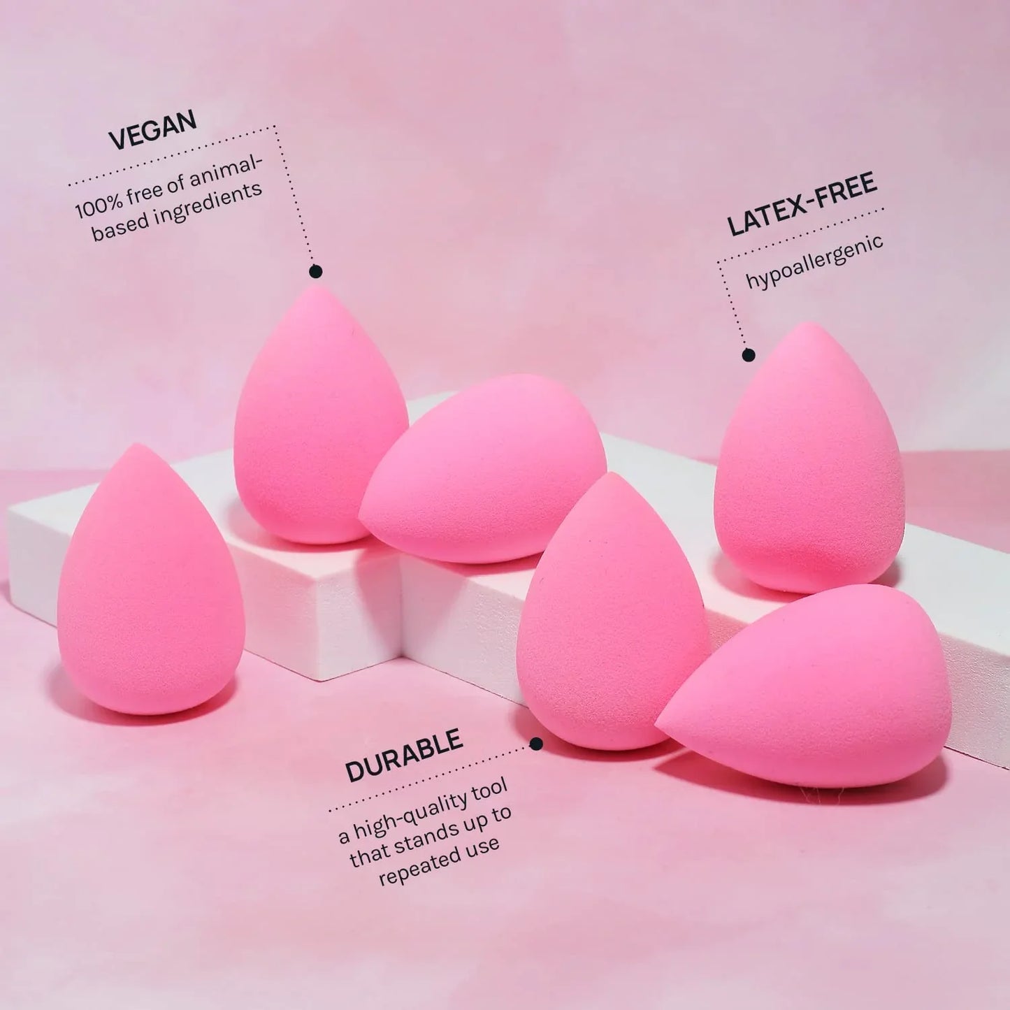 AOA Studio Latex-Free Makeup Sponge Set of 6, Super Soft for Powder, Cream & Liquid - Cart Shape